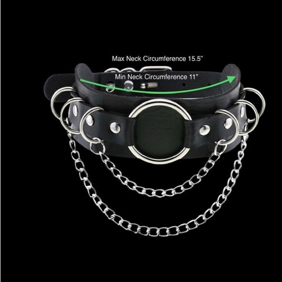 Necklace PU Leather Black Goth Punk Rock Choker Necklaces For Women - Picture 3 of 3